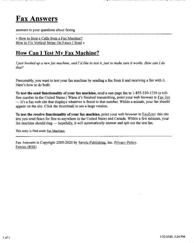 Fax page