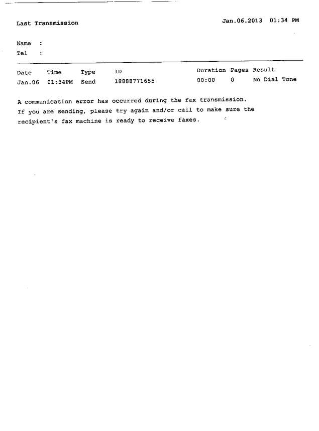 Fax page