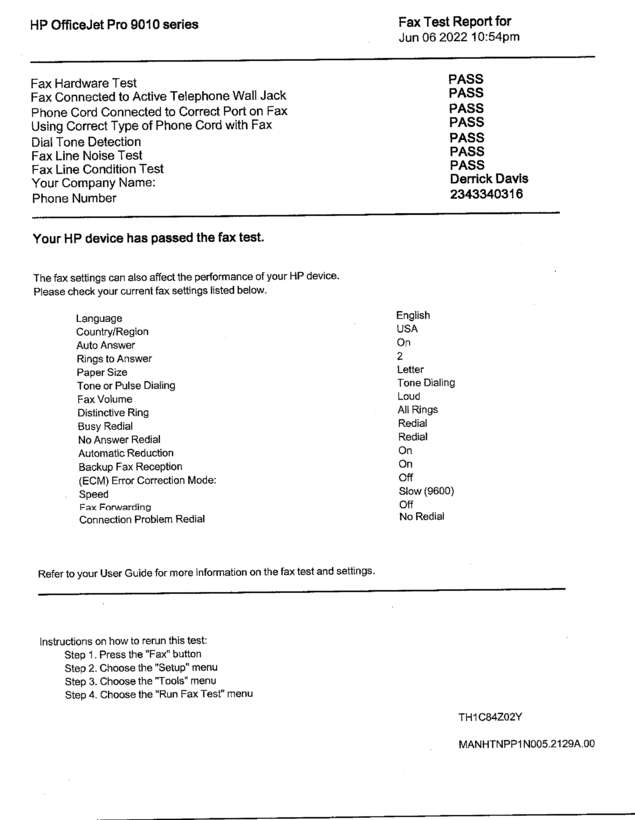 Fax page