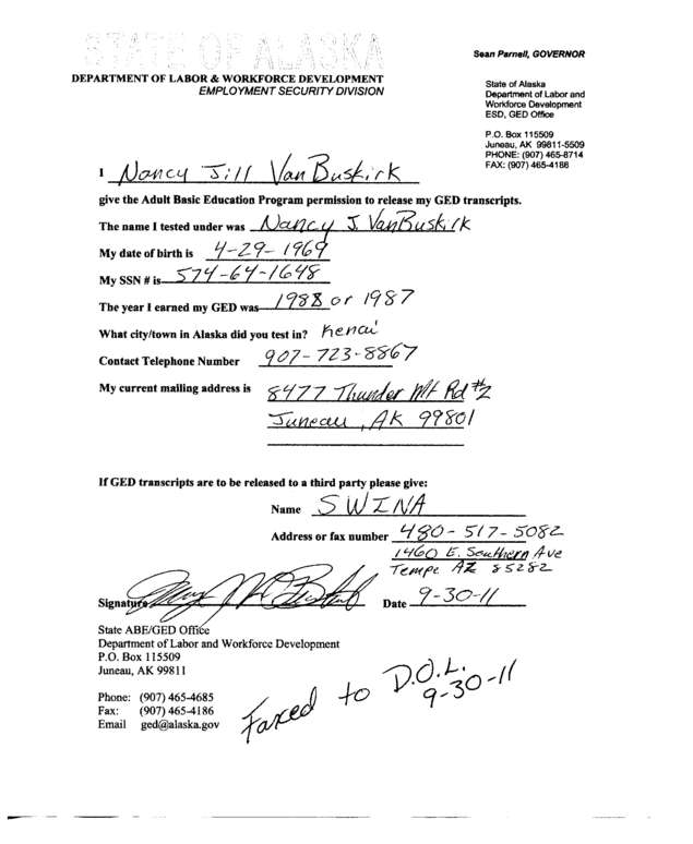 Fax page