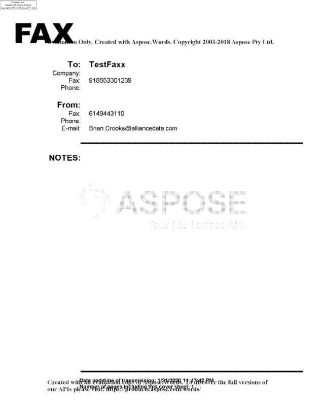 Fax page