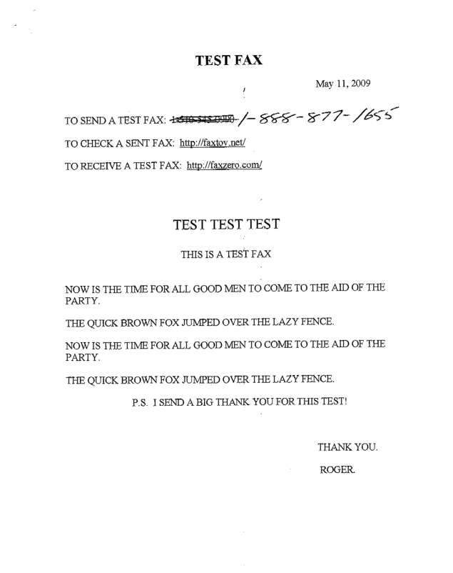 Fax page