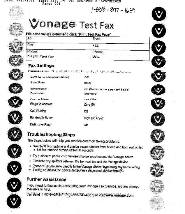 Fax page