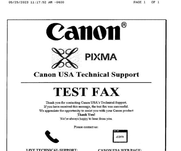 Fax page