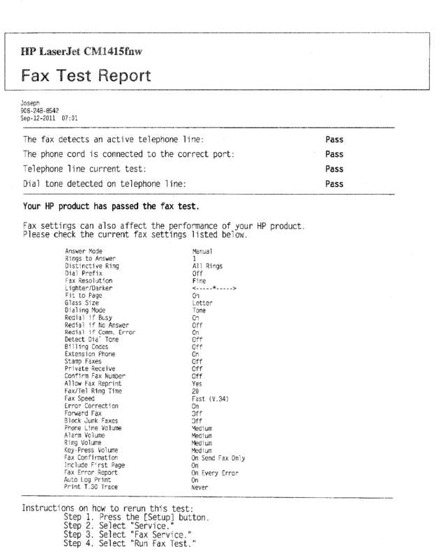 Fax page