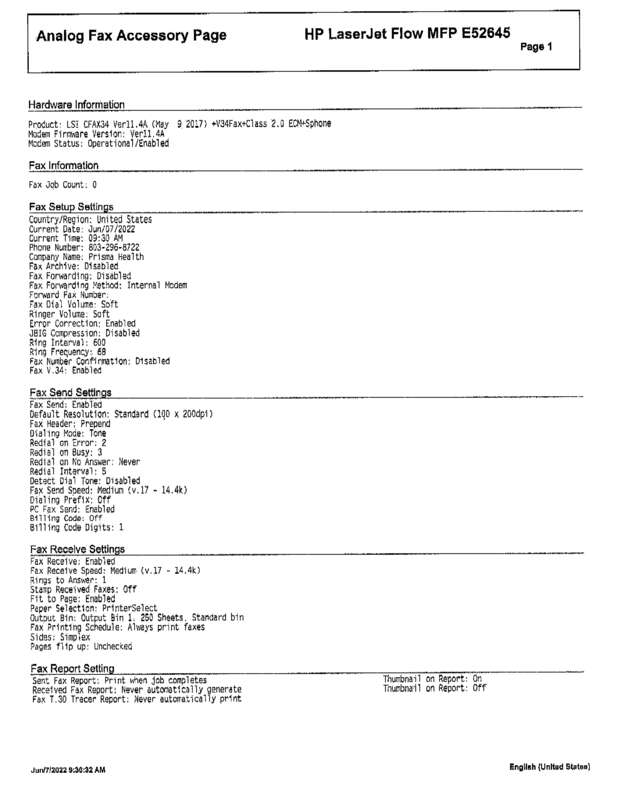 Fax page