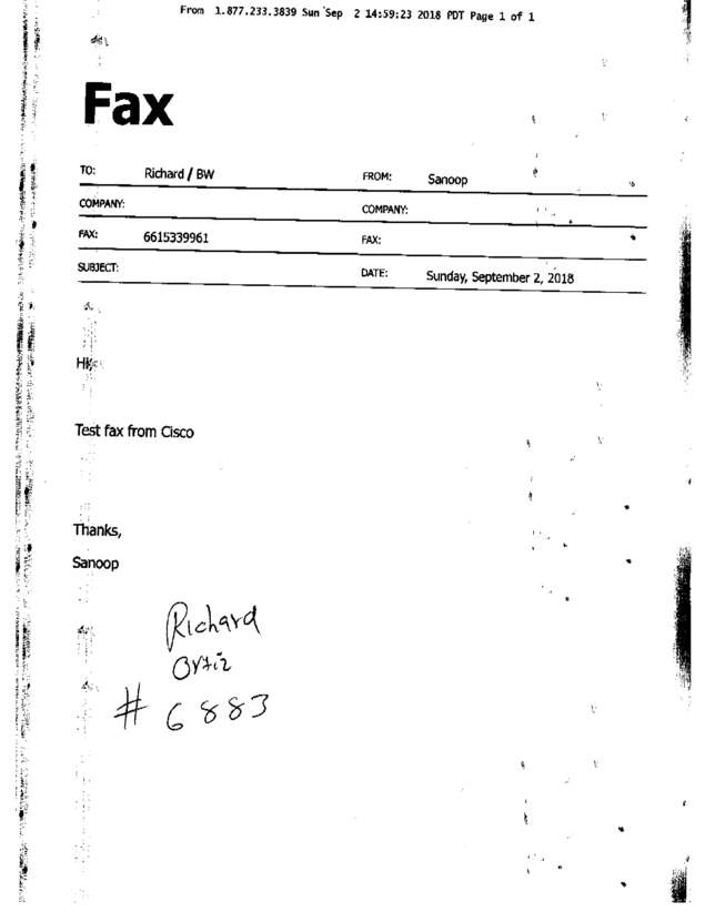 Fax page