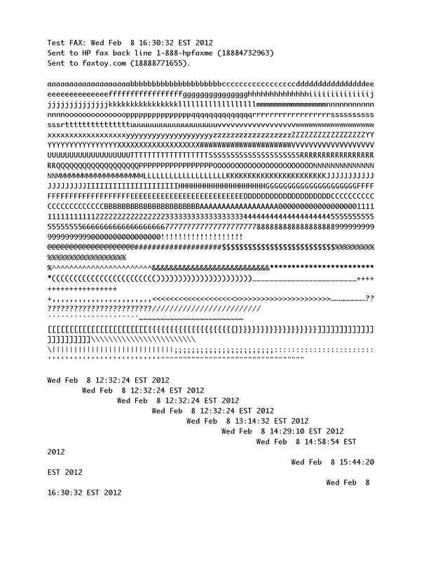 Fax page