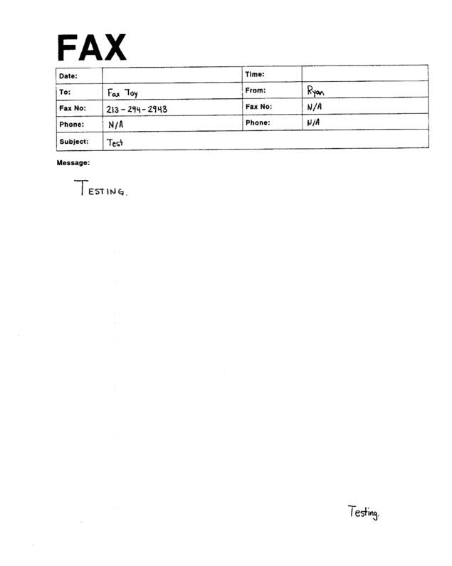 Fax page