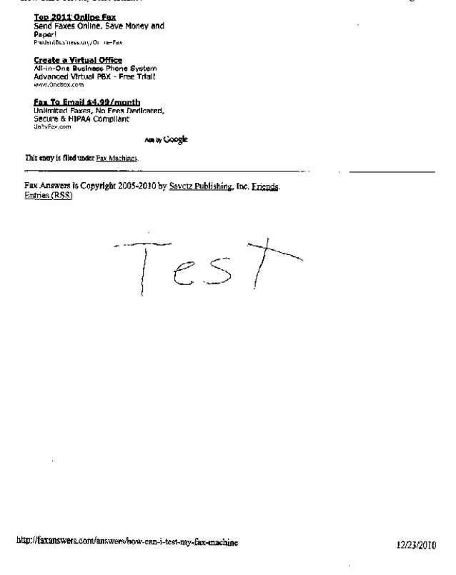 Fax page