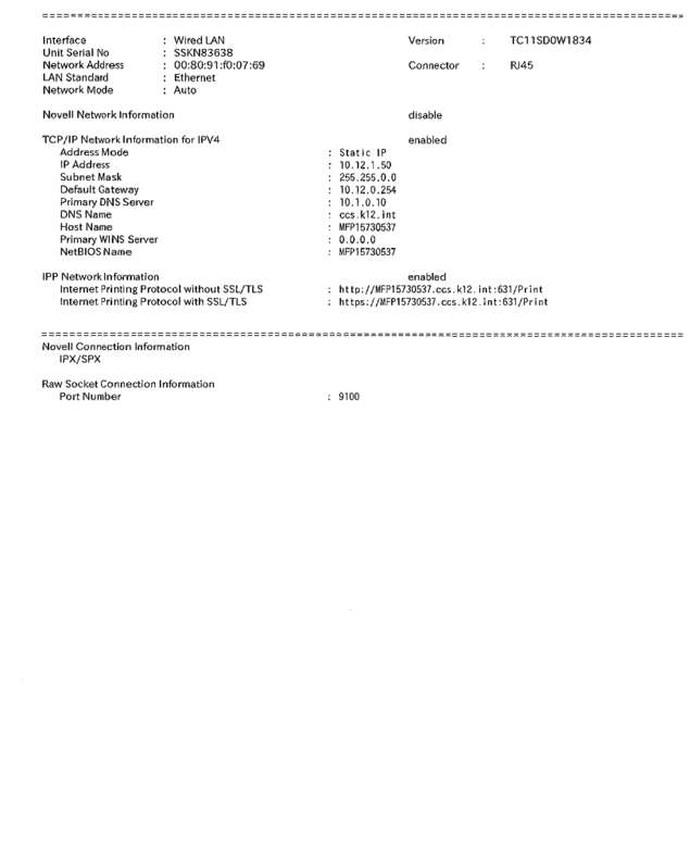 Fax page