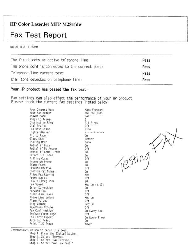 Fax page