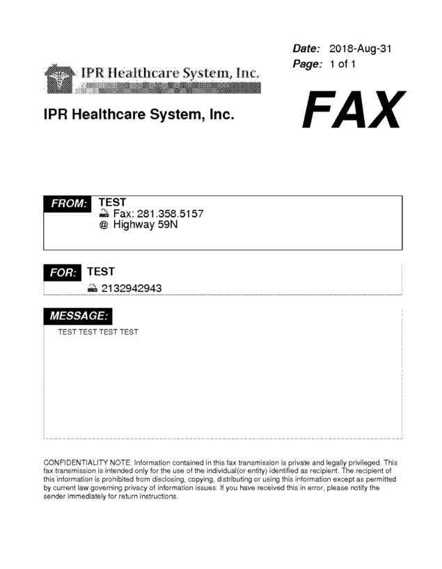 Fax page
