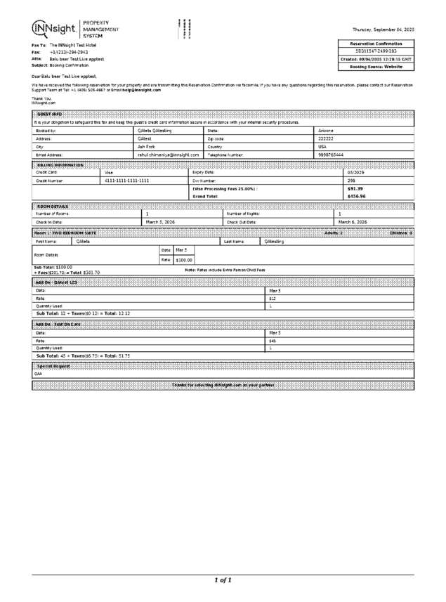 Fax page