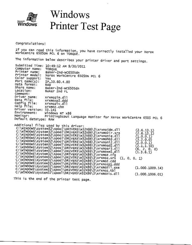 Fax page