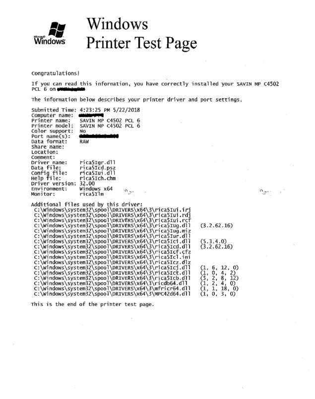 Fax page