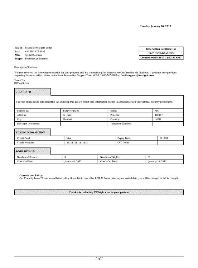 Fax page