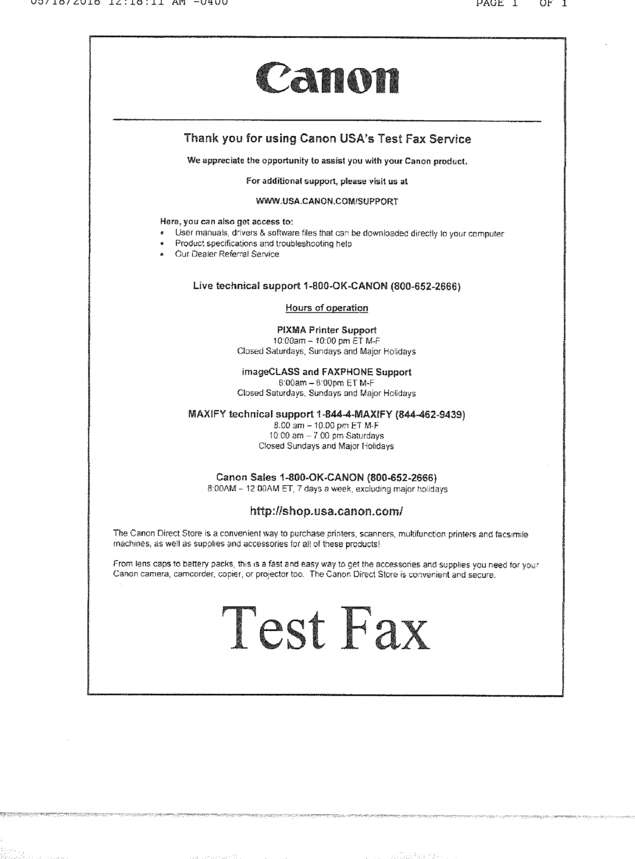 Fax page