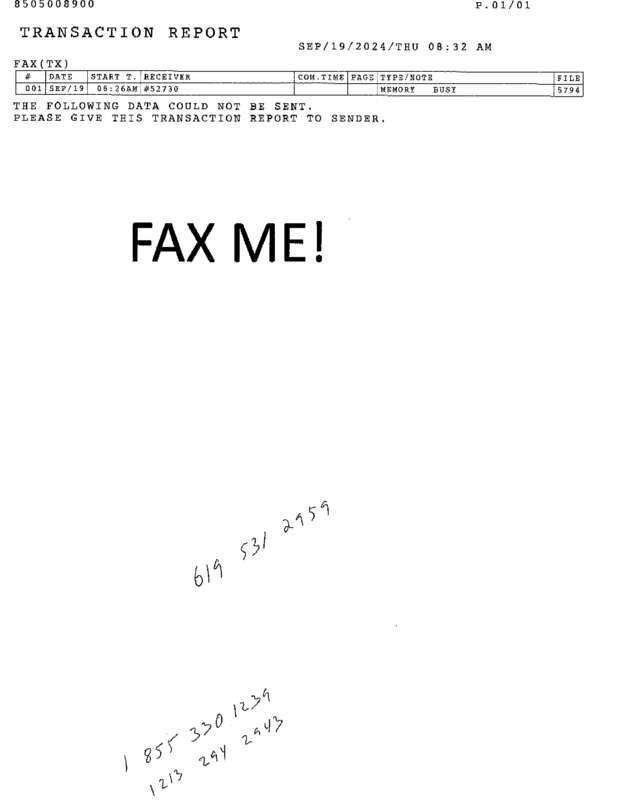 Fax page