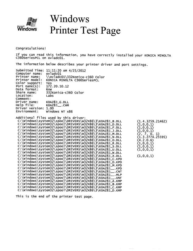 Fax page