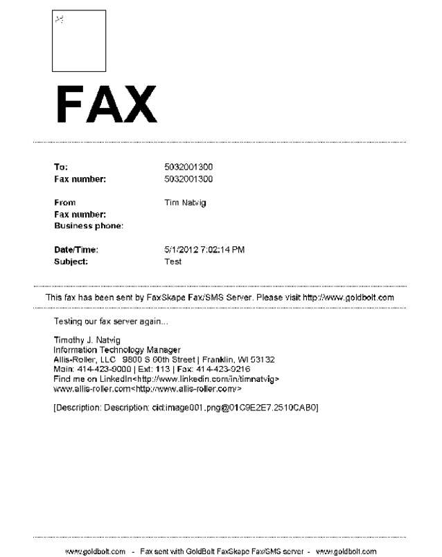 Fax page