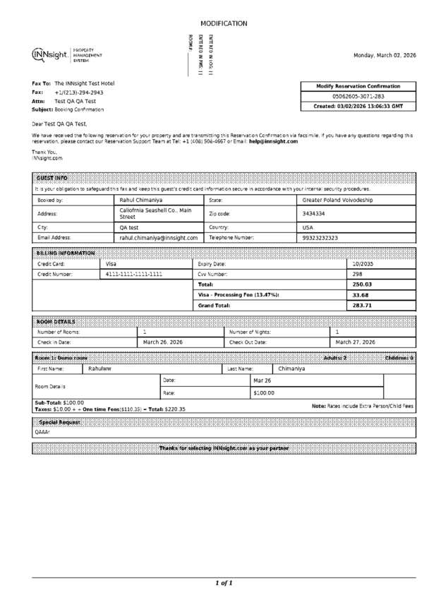 Fax page