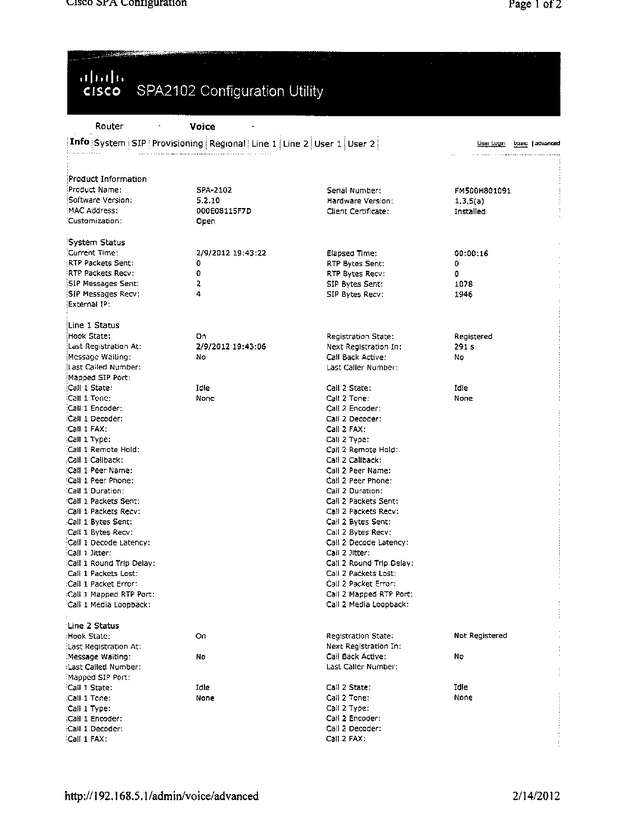 Fax page