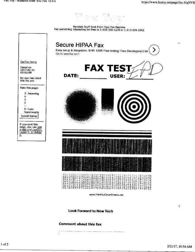 Fax page