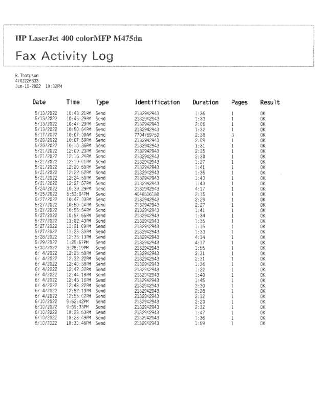 Fax page