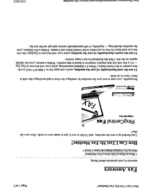 Fax page