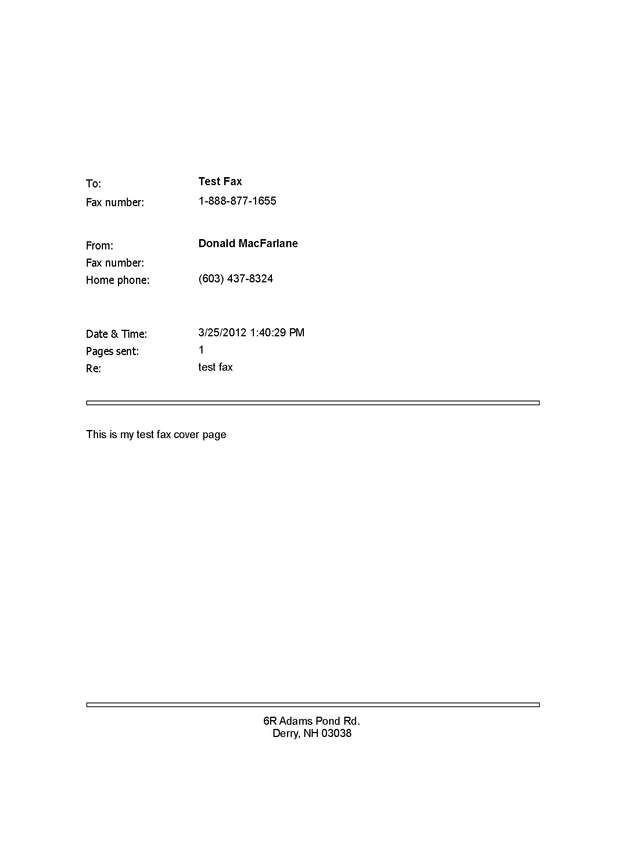 Fax page