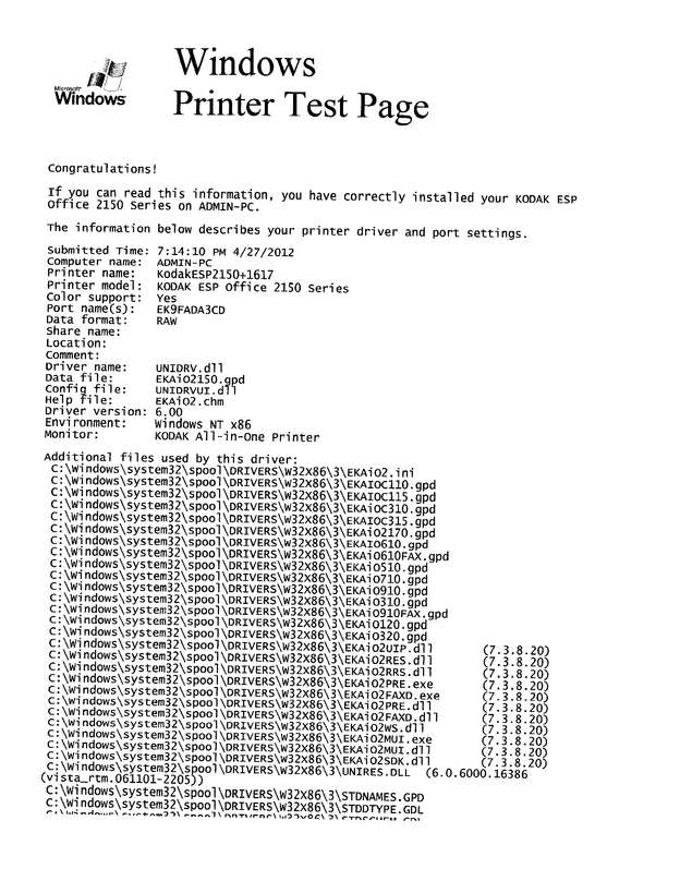 Fax page