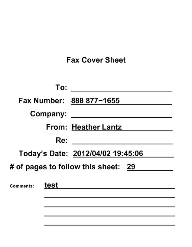 Fax page