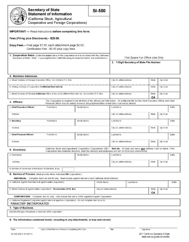 Fax page