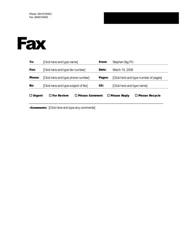 Fax page