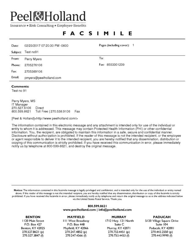 Fax page