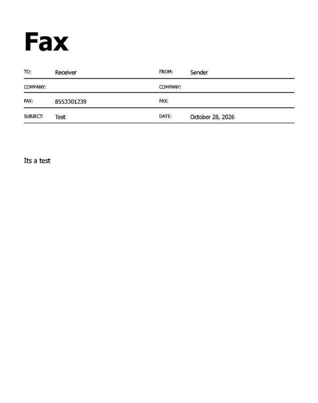 Fax page