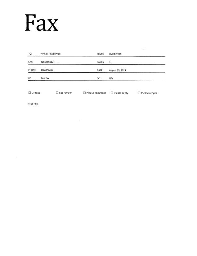 Fax page