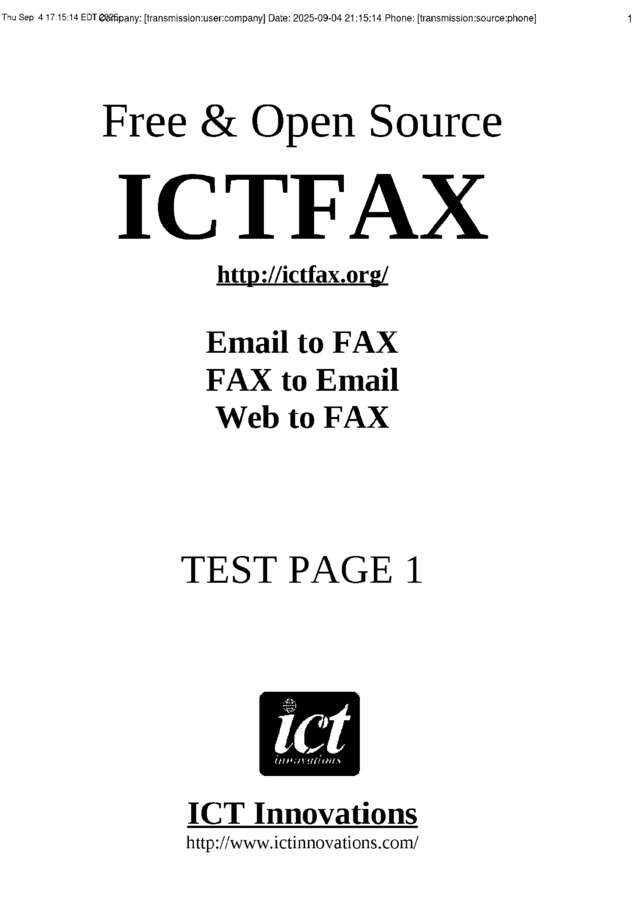 Fax page