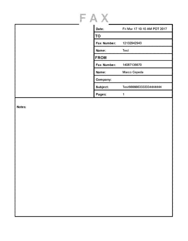 Fax page