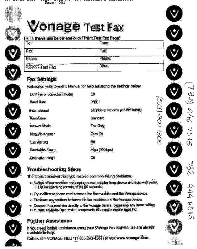 Fax page