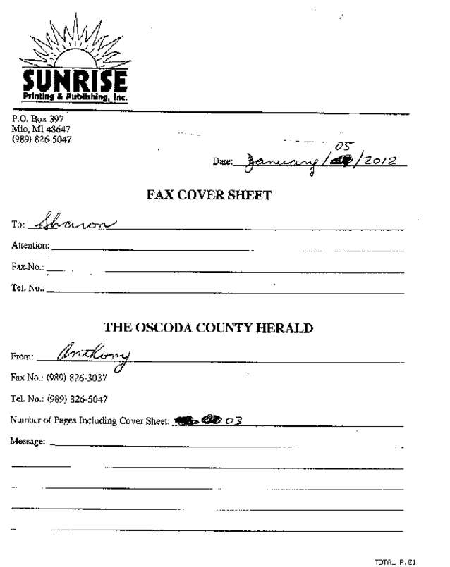 Fax page