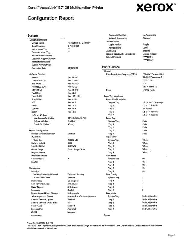 Fax page