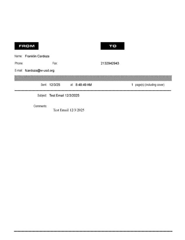 Fax page