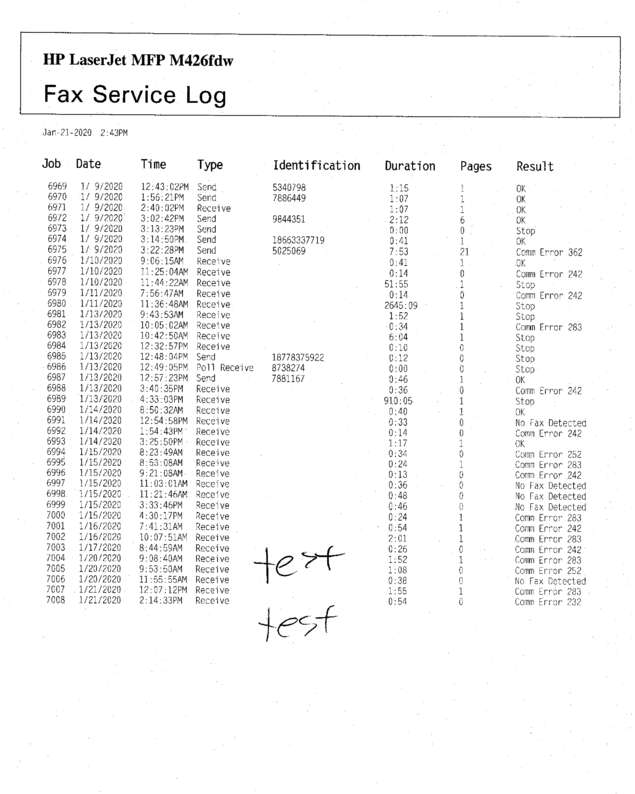 Fax page