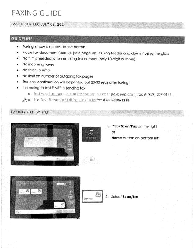 Fax page