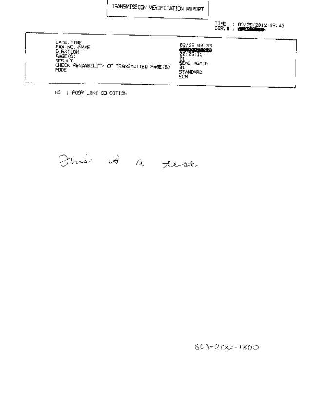 Fax page