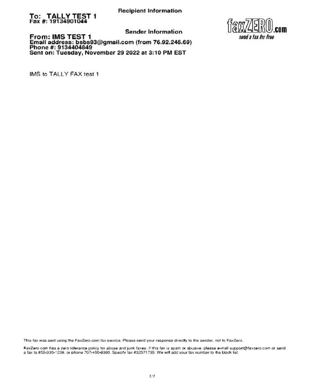 Fax page
