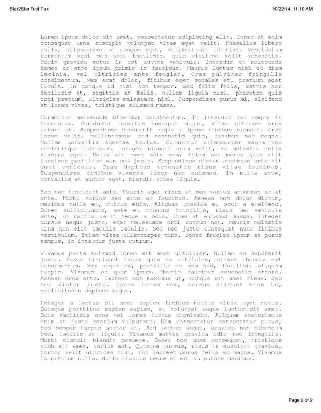 Fax page