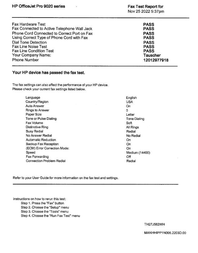 Fax page